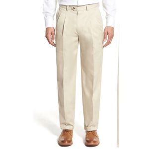 NORDSTROM beige flat front dress pant